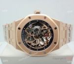 Swiss Grade Copy Audemars Piguet Royal Oak Extra-thin Openworked Rose Gold Watch